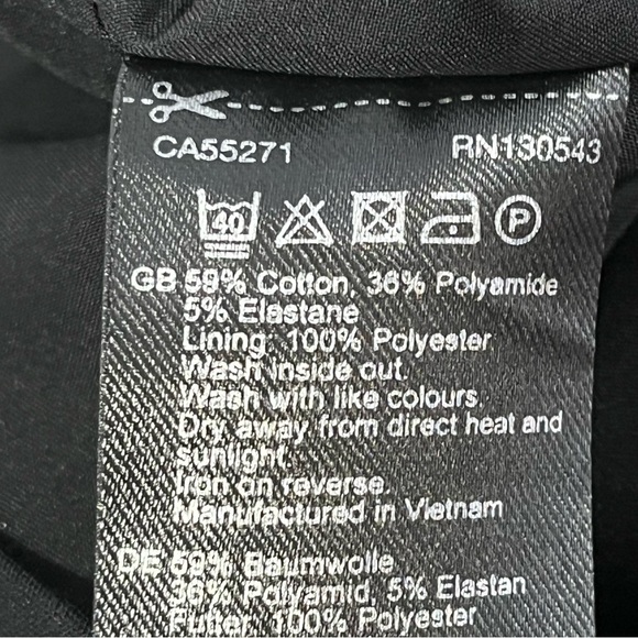 Long Tall Sally Black Midi Dress Belted Short Cap Sleeve V-Neck Classic Tailored - Picture 14 of 15